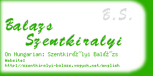 balazs szentkiralyi business card